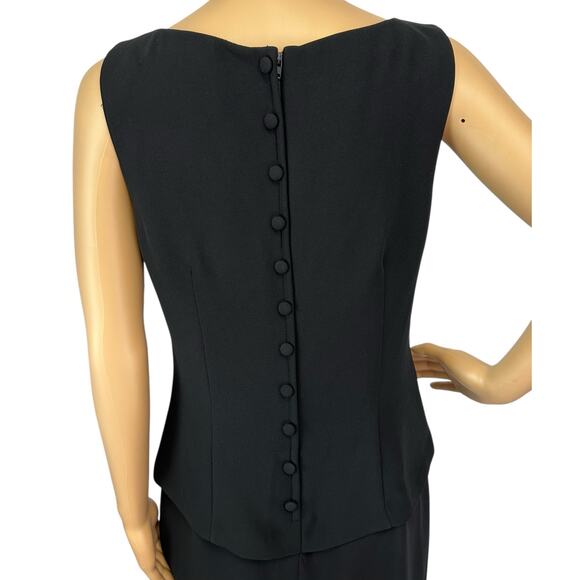 2/$30 NWT David Warren NY Layered Sheath Dress Black Sleeveless Size 8 - Picture 6 of 11